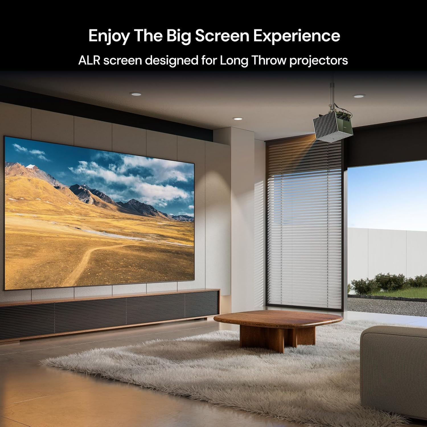 Valerion 120-Inch Fresnel ALR Projector Screen for Long Throw Projectors, 16:9 Fixed Frame, 1.8 Gain, 85% Ambient Light Rejection, De-Speckle Technology, Home Cinema, Gaming & Professional Use image number 3