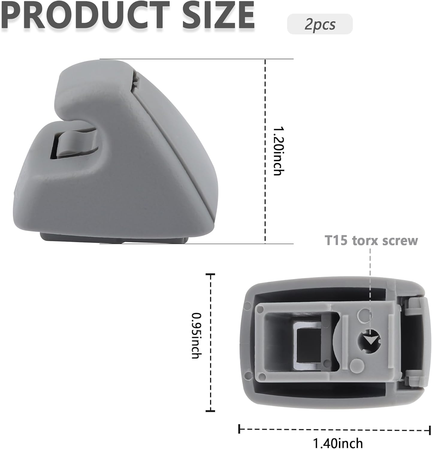 2PCS Car Sun Visor Clip,Inner Visor Clips for Cars Replacement Oem#95994975,95994976,Car Visor Accessories Compatible with Chevrolet Sonic Spark EV Cruze Limited Buick Verano image number 6