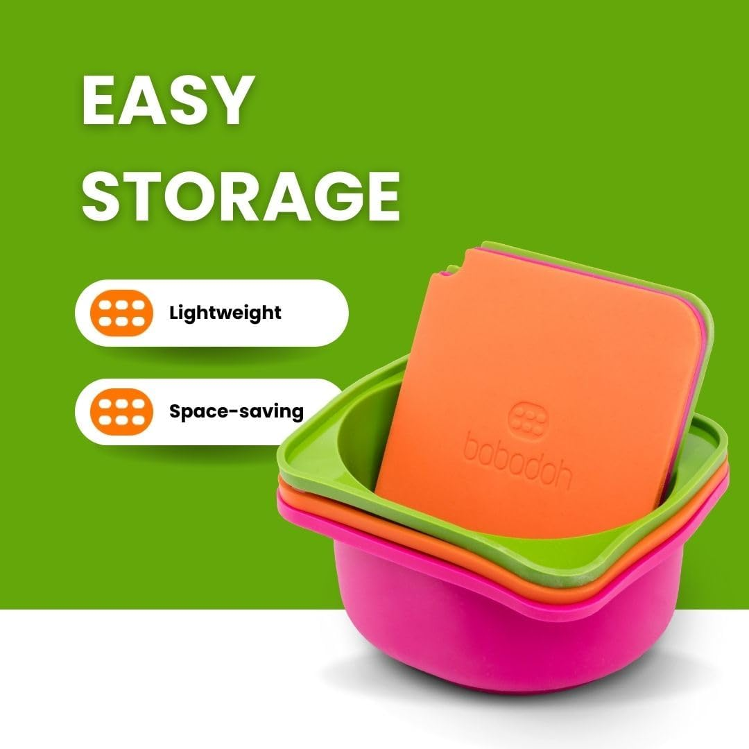 Babadoh Pizza Dough Proofing Silicone Containers with Lids | Pizza Making Accessories | Set of 6 | Multi Bright (2 Berry, 2 Orange, 2 Lime) | Original Size (Make 12" Pizzas) image number 4