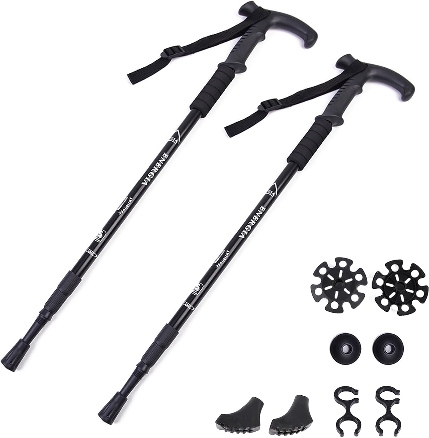 Threeh Walking Sticks Lightweight Trekking Poles T Anti-Slip Handle Design Adjustable Walking Cane for Travel Hiking Climbing Senior Men Women