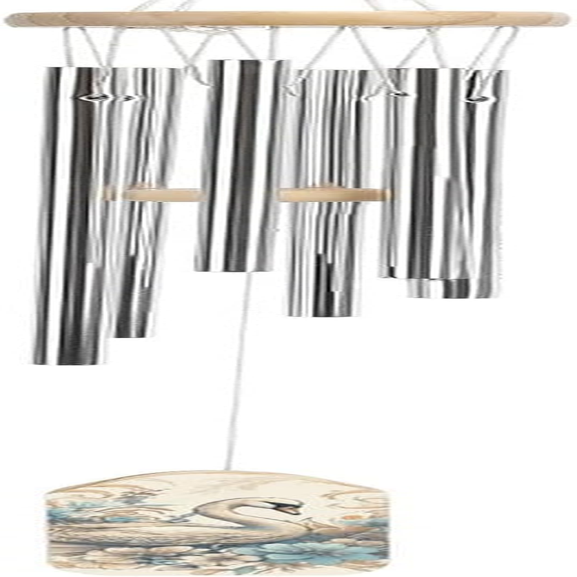 Wind Chimes for outside Flowers and Swans Aluminum Tube Wind Chime with 6 Tuned Tubes Large Memorial Wind Chimes Sympathy Wind-Chime for Outdoor Garden Patio Porch 20.5 Inch image number 2