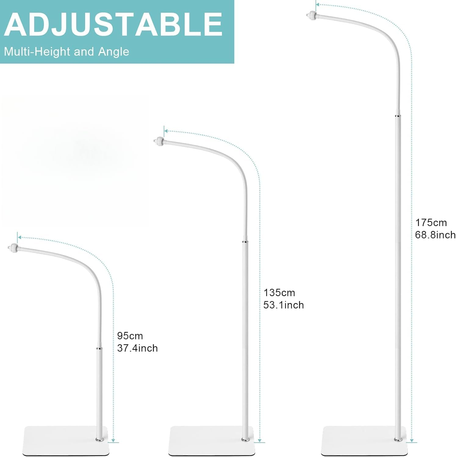 FORUBR Baby Monitor Floor Stand Holder Mount Compatible with Infant Optics DXR-8 Pro,Nanit Pro & Flex Stand,Hellobaby,Momcozy,Eufy,Motorola,Vava,Owlet, Universal Baby Camera Stand Mount (White) - White image number 6