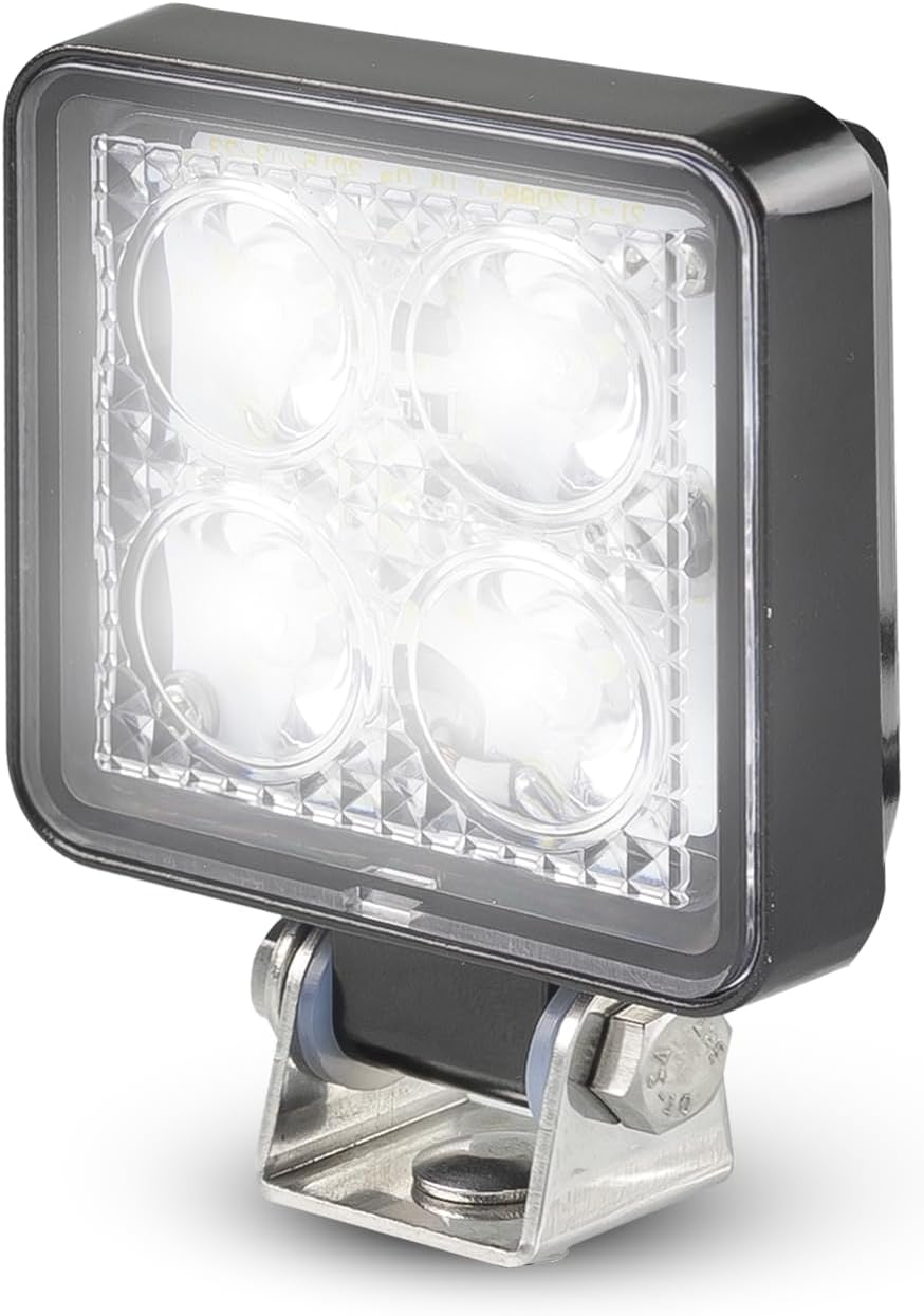 LED Autolamps 7312 Series 9-30V 12W Black Base Flood/Reverse Lamp, 73 Mm Length X 73 Mm Width X 31 Mm Height