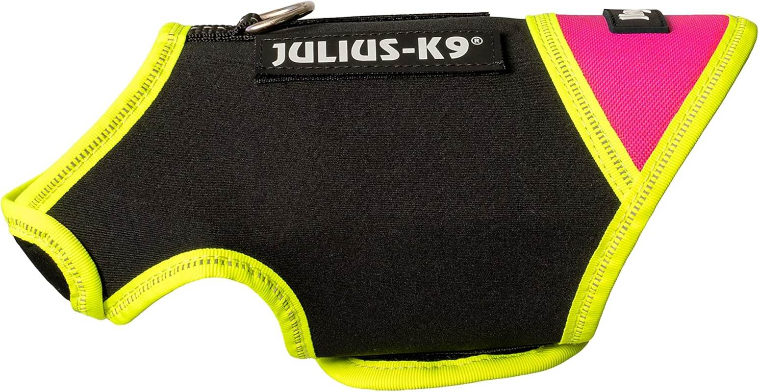 Julius-K9, 16DC-IDC-S, IDC Neoprene Dog Jacket, Size: S, Harness Size: Mini, Black and Yellow