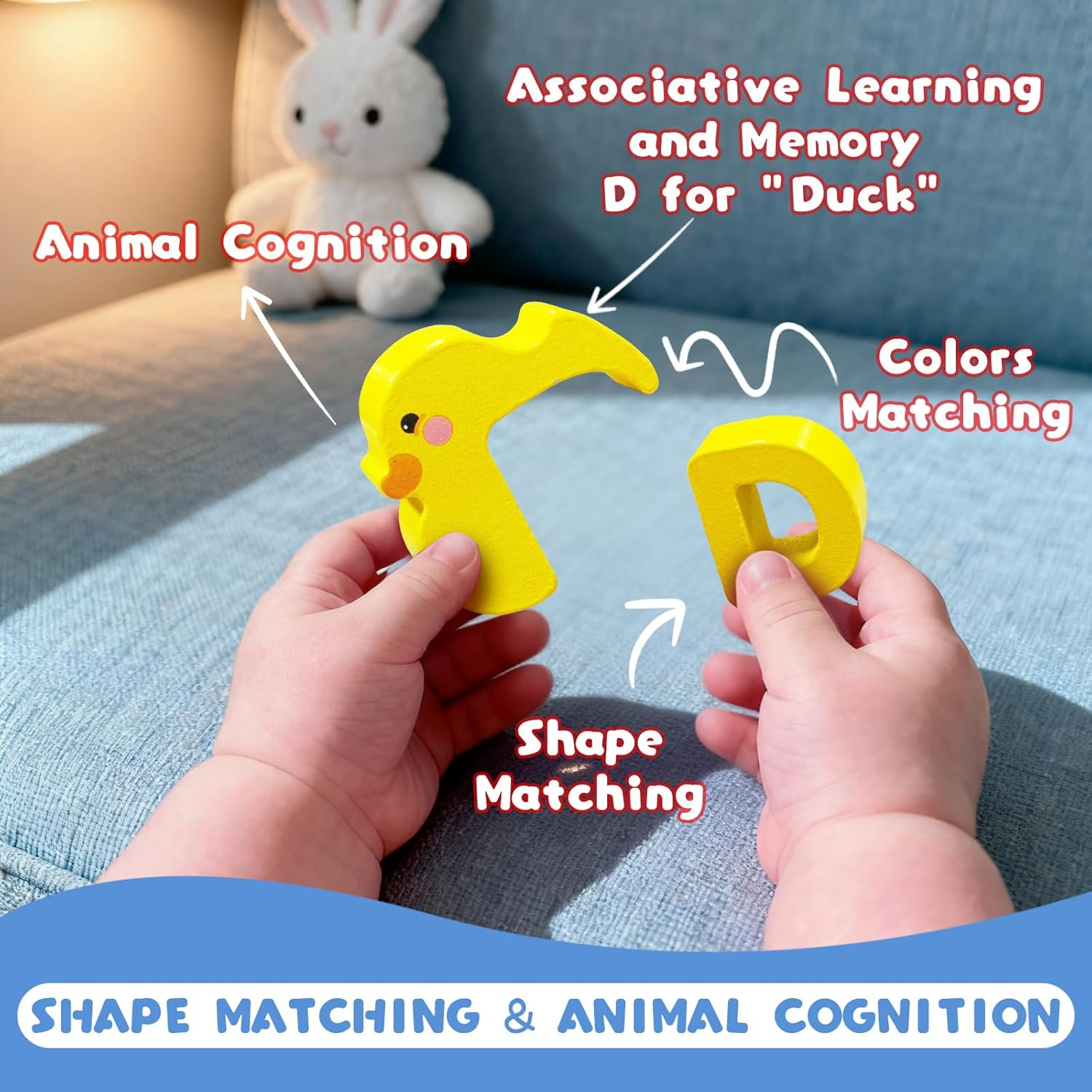 52 Pieces Matching Game, Alphabet Animal Puzzles for Toddlers, Montessori Sorting Blocks Board ABC Peg Puzzles for Kids Ages 3-5, Preschool Learning Activities Toys image number 2