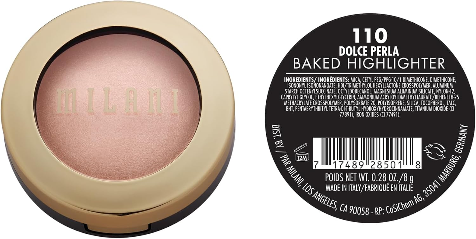 Milani Highlighter Makeup - Baked Contour Powder & Face Highligher, Made in Italy - Dolce Perla image number 6