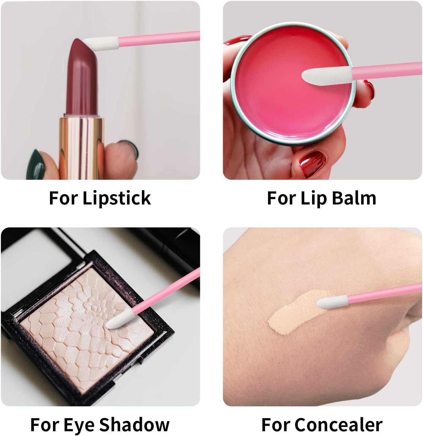 200Pcs Lip Wands Applicators, Lipstick Applicator Lint Free Makeup Brushes Beauty Tool - Pink image number 4