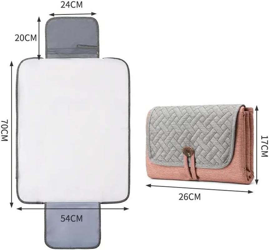 Portable Diaper Changing Pad - Premium Quality, Soft Cushion, Waterproof Baby Change Mat, Nappy Changing Mat, Foldable Travel Friendly Baby Change Pad, Washable, Wipeable (Pink) image number 6