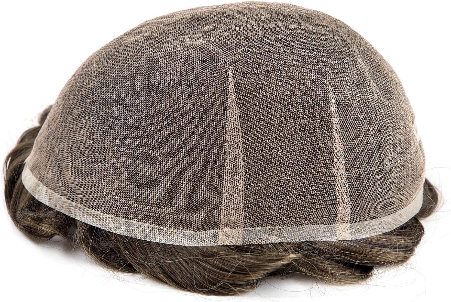 Ehairc Hair System for Men Full Swiss Lace Toupee for Men 100% Real Hair Breathable Men'S Toupee Hairline Bleaching Knots Natural 90% 8 X 10 Inches (#18) image number 3