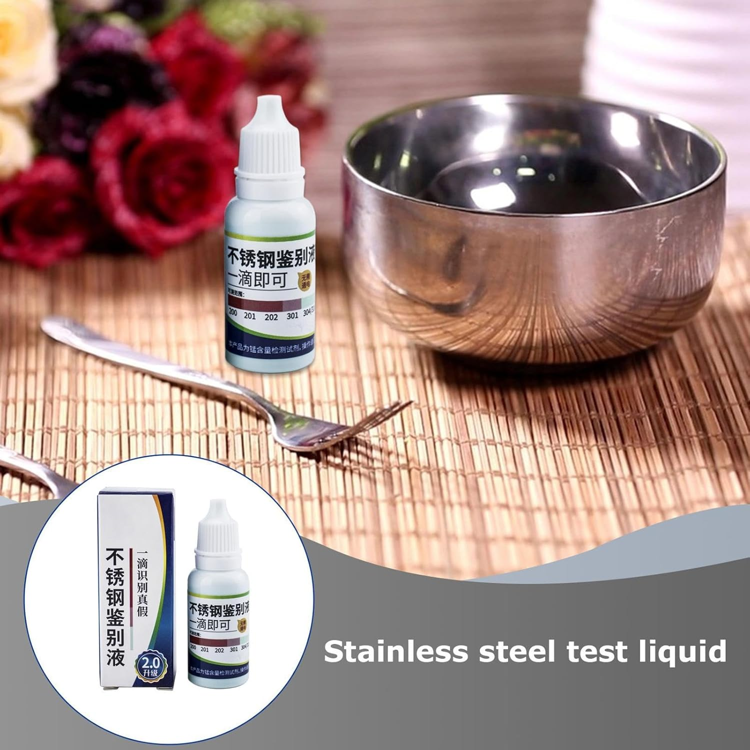 Liquid Stainless Steel Test, 15Ml Tableware Detection Liquid, Rapid Testing Reagent for Stainless Steel Tableware, Building Material Analysis Agent image number 3