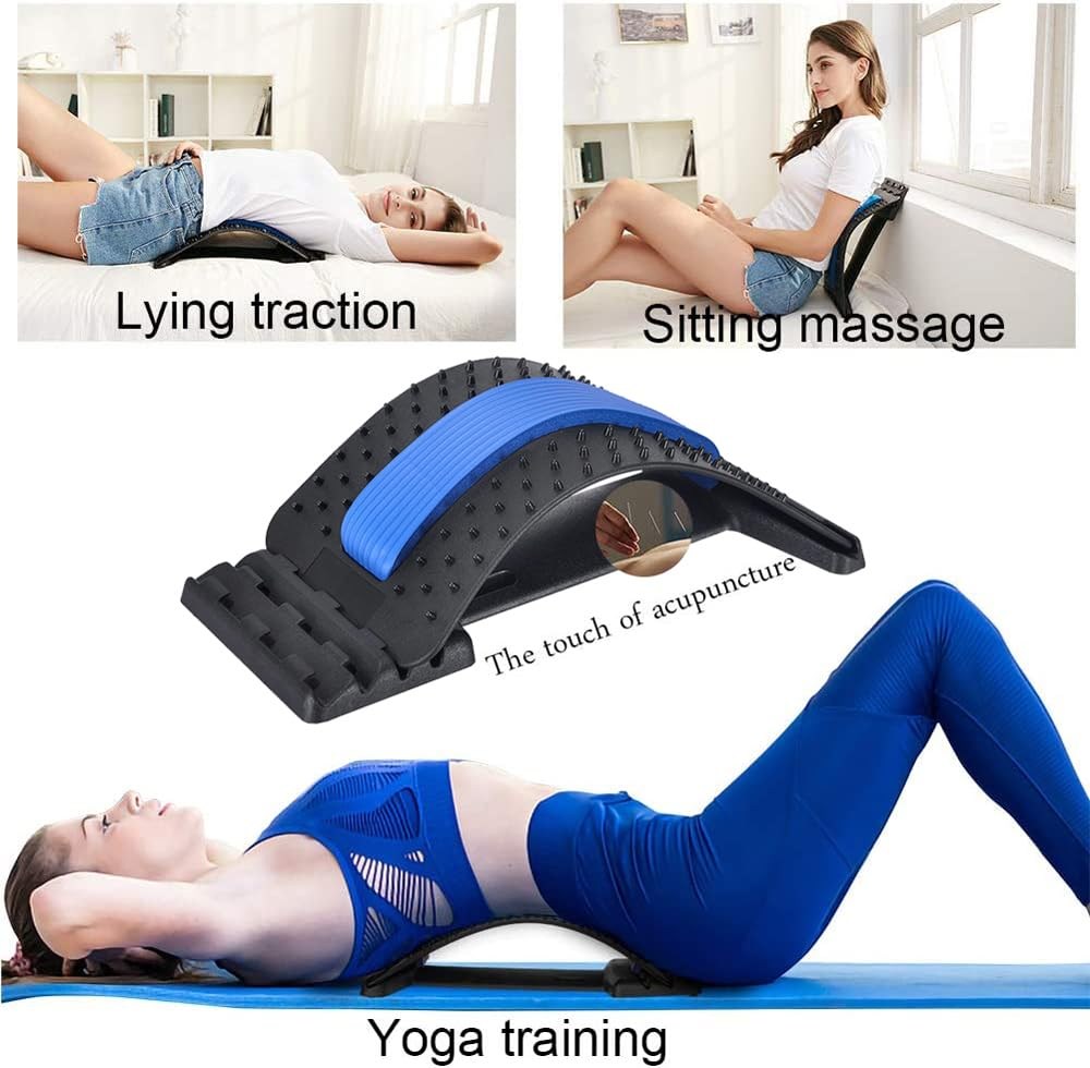 Massager Back Stretcher Lumbar Support Fitness Waist Spine Pain Relief