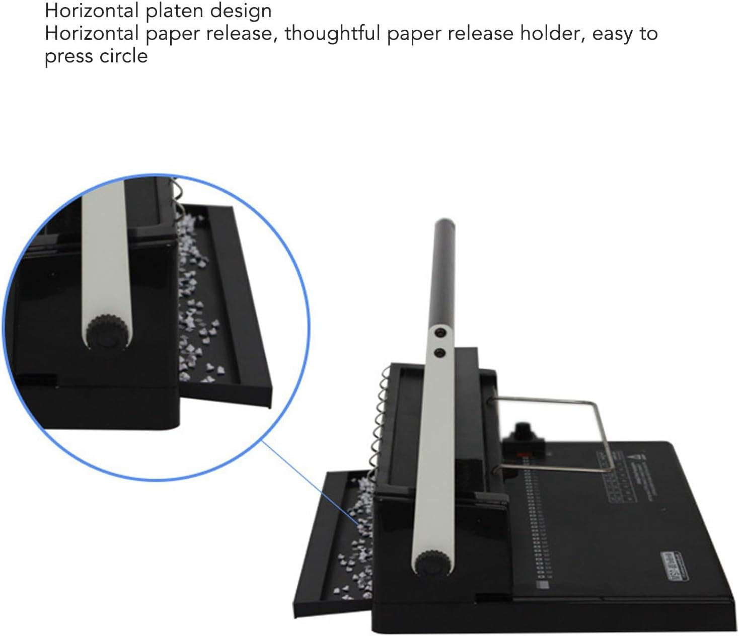 Dual Coil Punch Binding Machine, Coil Spiral Binding Machine, 34-Holes Binding 120 Sheets, Punch 12 Sheets, Punch Binder with Adjustable Side Margin, for Letter Size, A4, A5 image number 3