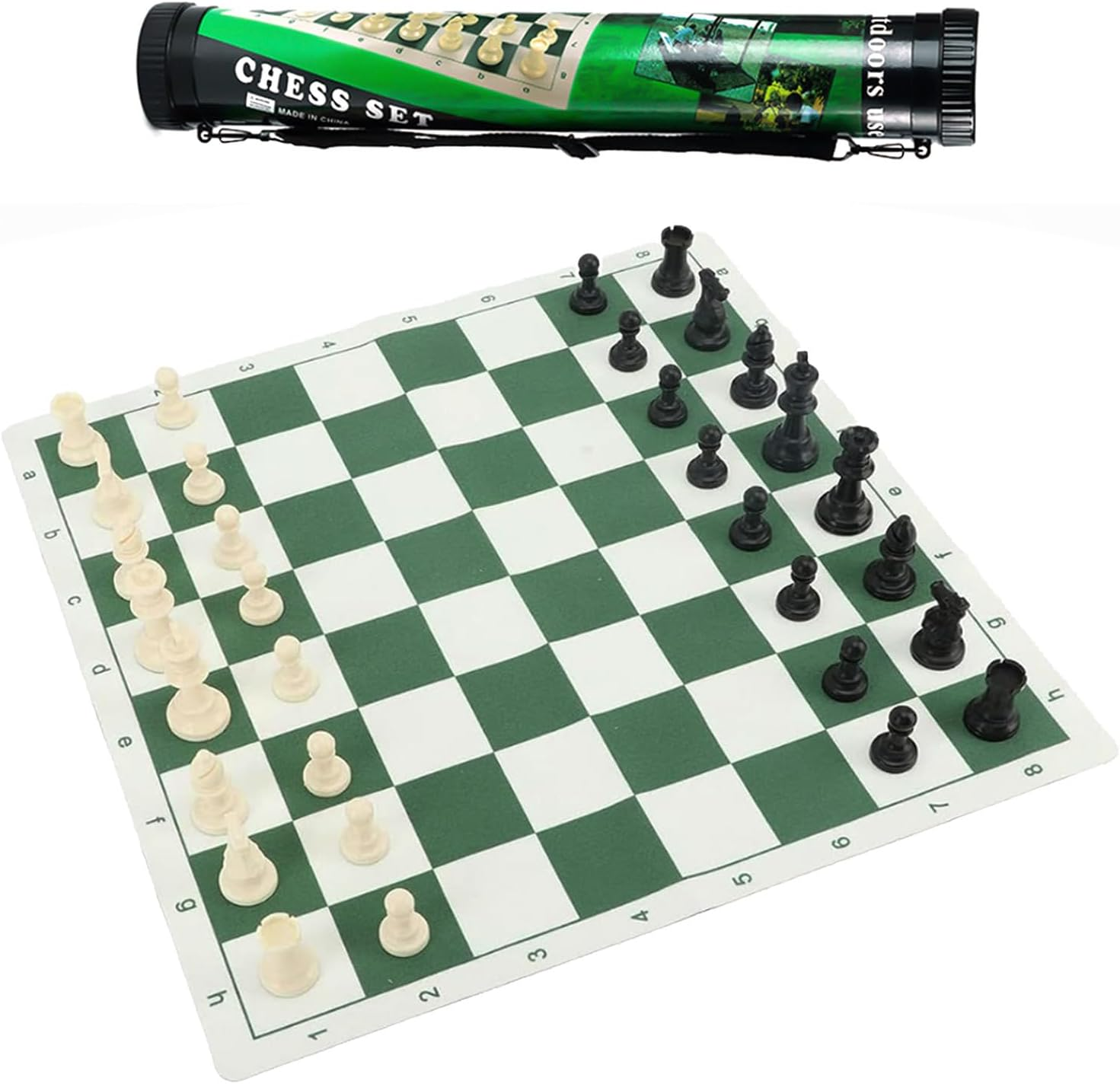 Beauties Factory 50Cm X 50Cm Roll up PU Leather Chess Board Set with 32 Chess Pieces & Storage Case, Portable Chess Set for 2 Players, Ages 8+ image number 6