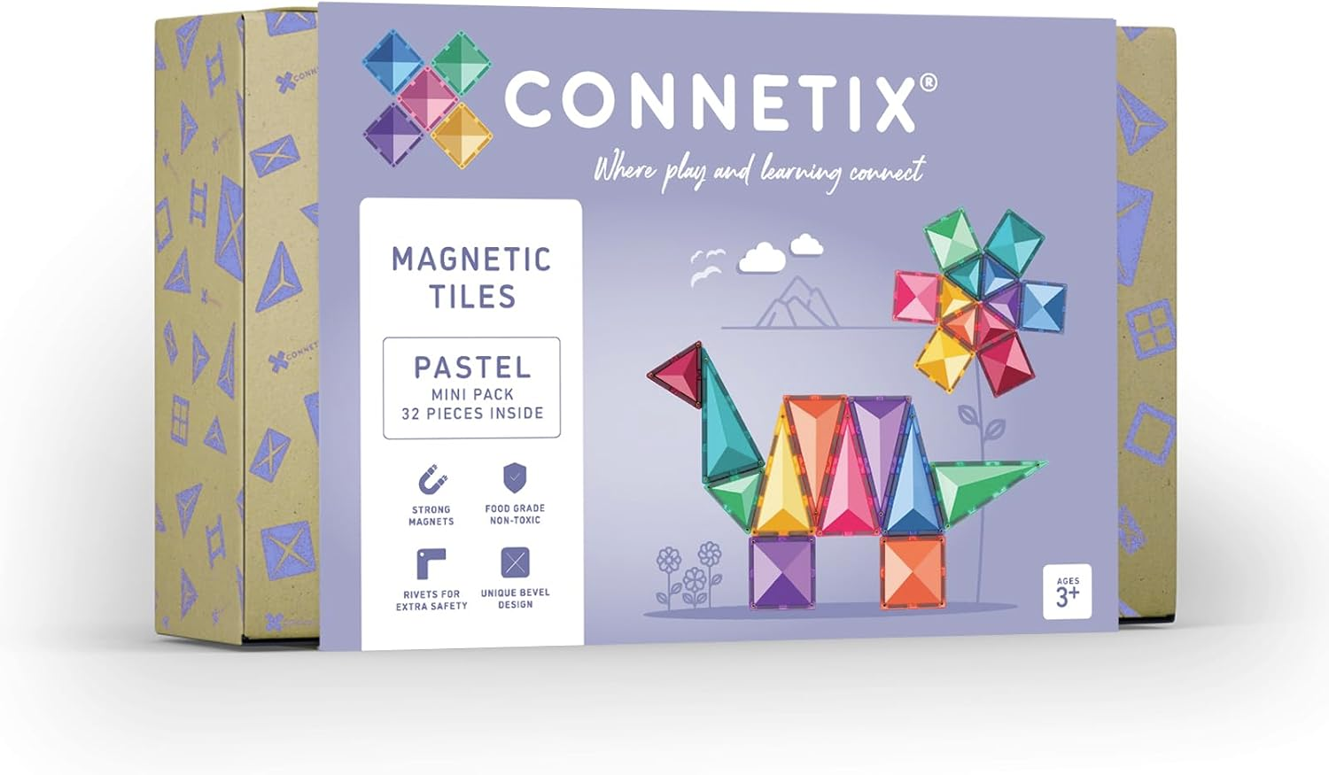 CONNETIX Magnetic Tiles Pastel Mini Pack, 32 Pieces image number 1