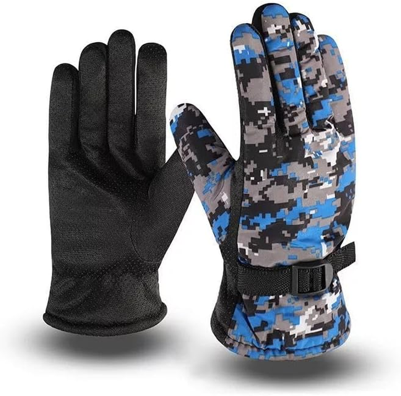 4 Pairs Winter Ski Gloves Waterproof Snow Gloves Windproof Camo Gloves 4 Colours image number 3