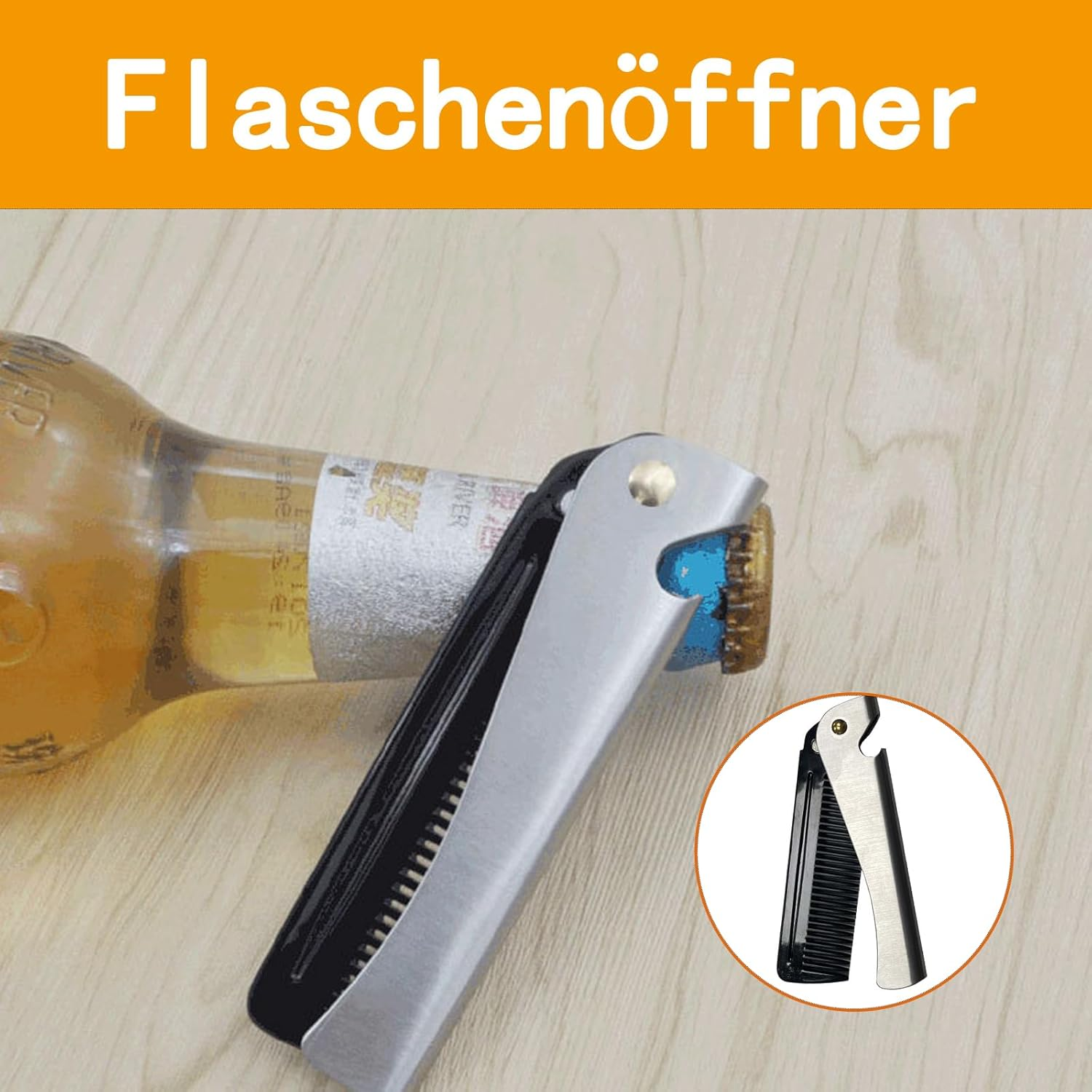 Cozevdnt 2 Pieces Foldable Beard Comb, Stainless Steel Hair Comb, Moustache Shape Comb for Grooming and Combing Hair, Beards and Moustaches image number 3