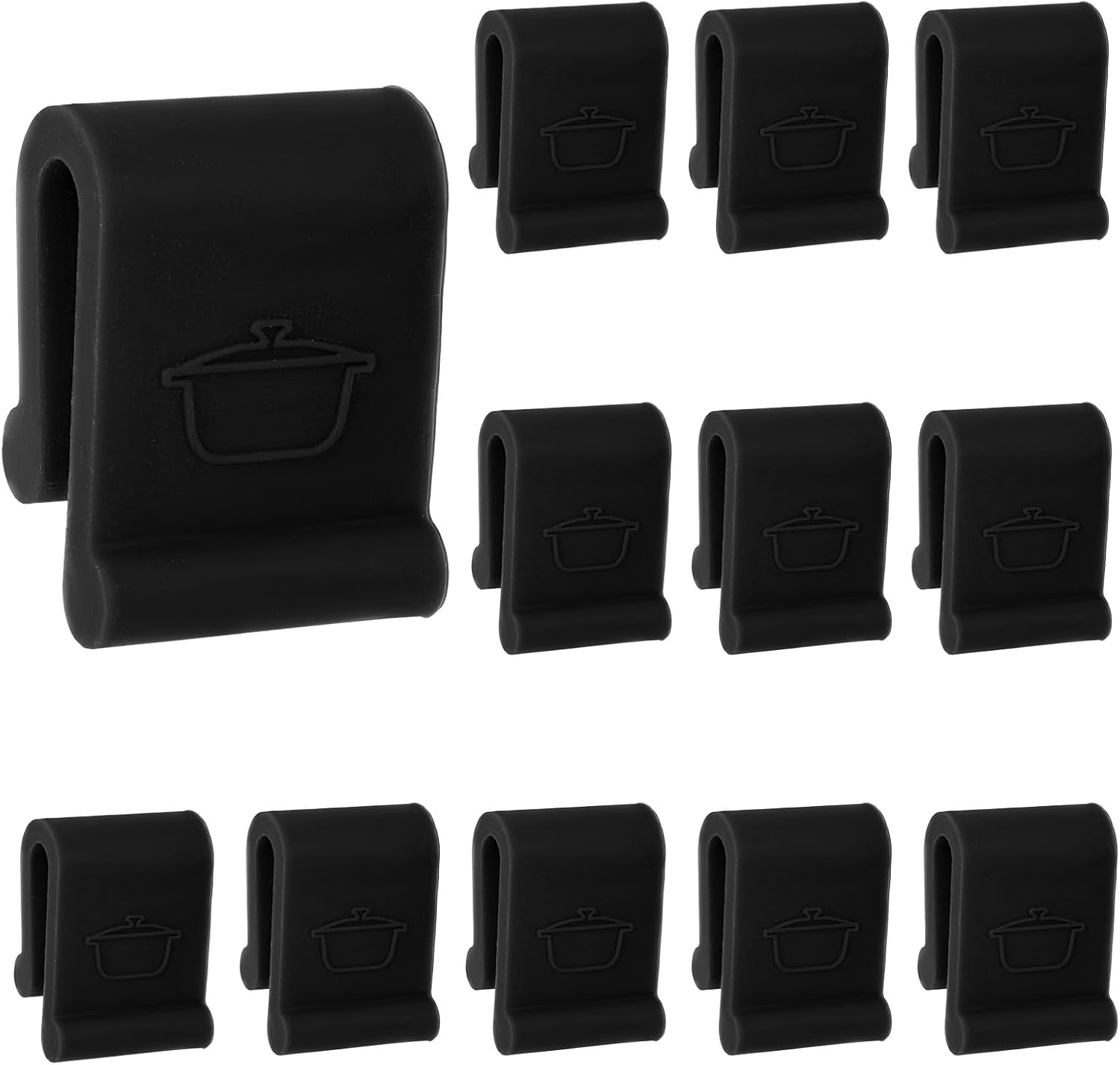12Pcs Dutch Oven Lid Protectors, Thickened Cookware Protectors for Stacking Bumper Protectors Silicone Replacement Panclips for Display and Storage Dutch Oven Pots (Black) image number 2