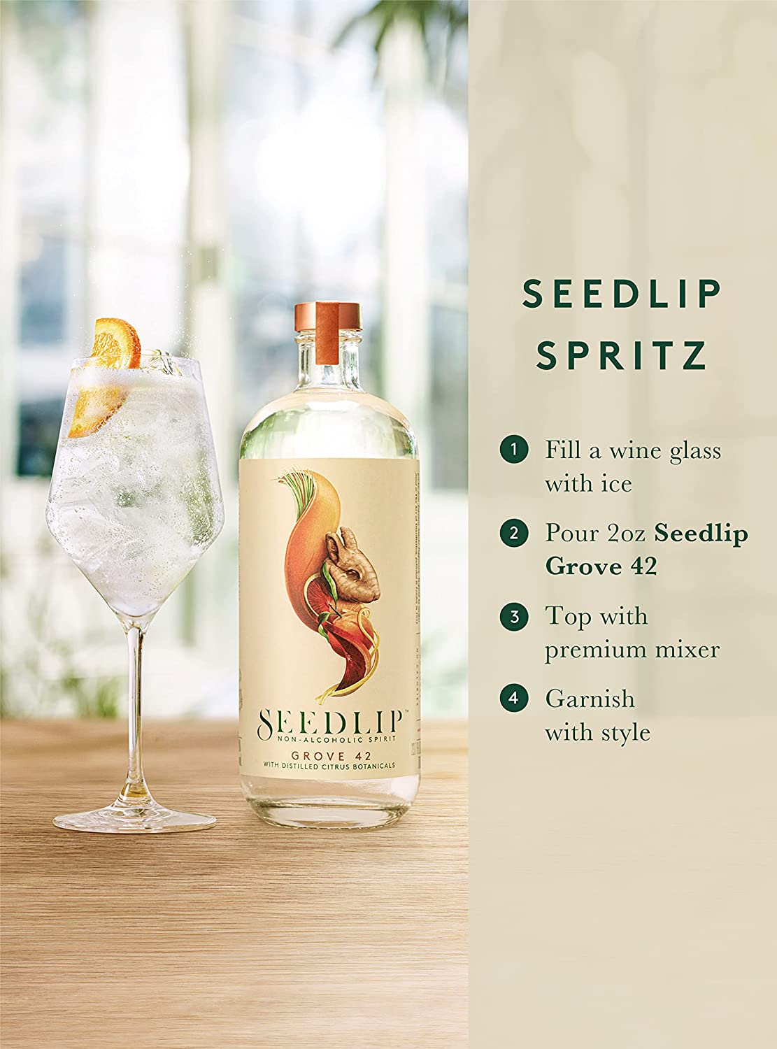 Seedlip Grove 42 Non Alcoholic Spirit &ndash; Distilled Botanical Drink with Mediterranean Orange, Lemon, Ginger & Lemongrass &ndash; Spirit & Gin Alternative for Mocktails &ndash; 700 Ml image number 1