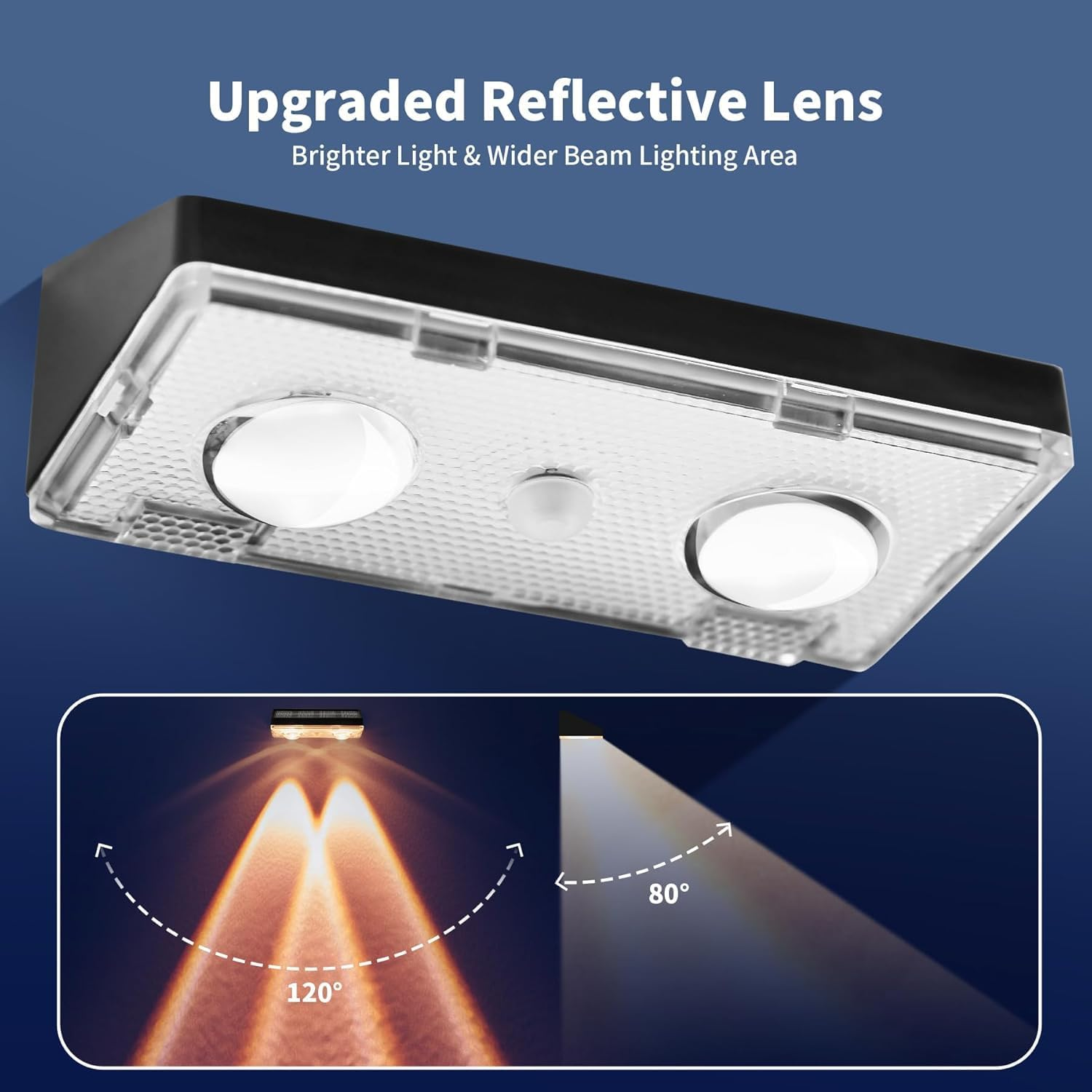 Outdoor Solar Wall Lights, 8 Pack Solar Fence Lights Warm White & 11 RGB Modes Waterproof Wireless Stick on Wall Lamps for outside Garden Backyard Deck Stair Yard Railing Patio D&eacute;cor(Black) image number 4