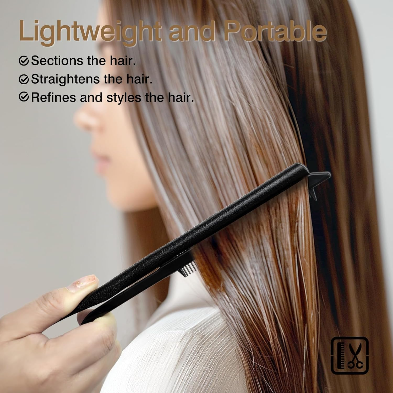 V-Shaped Hair Straightener Comb &ndash; Portable Wheat Straw Hairdressing Tool for Styling & Straightening, DIY Hairdressing Tool image number 3