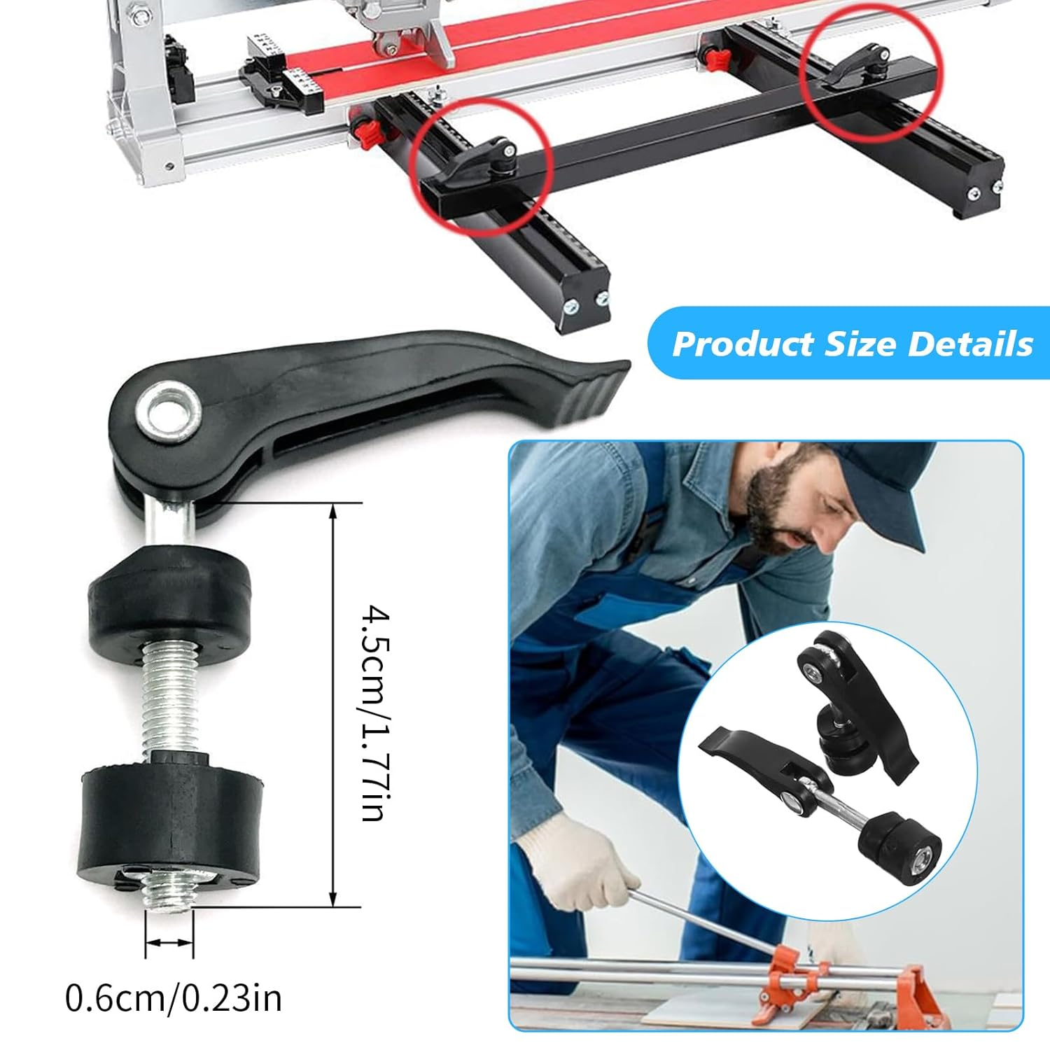 Lawnmower Fast Removal Screws - Quick Release Handle Screws for Lawn Mower & Tile Cutter Push-Type Broach - Durable Repair Tool Replacement Parts for Lawn Mower Maintenance & Garden Tools (4PCS) image number 1