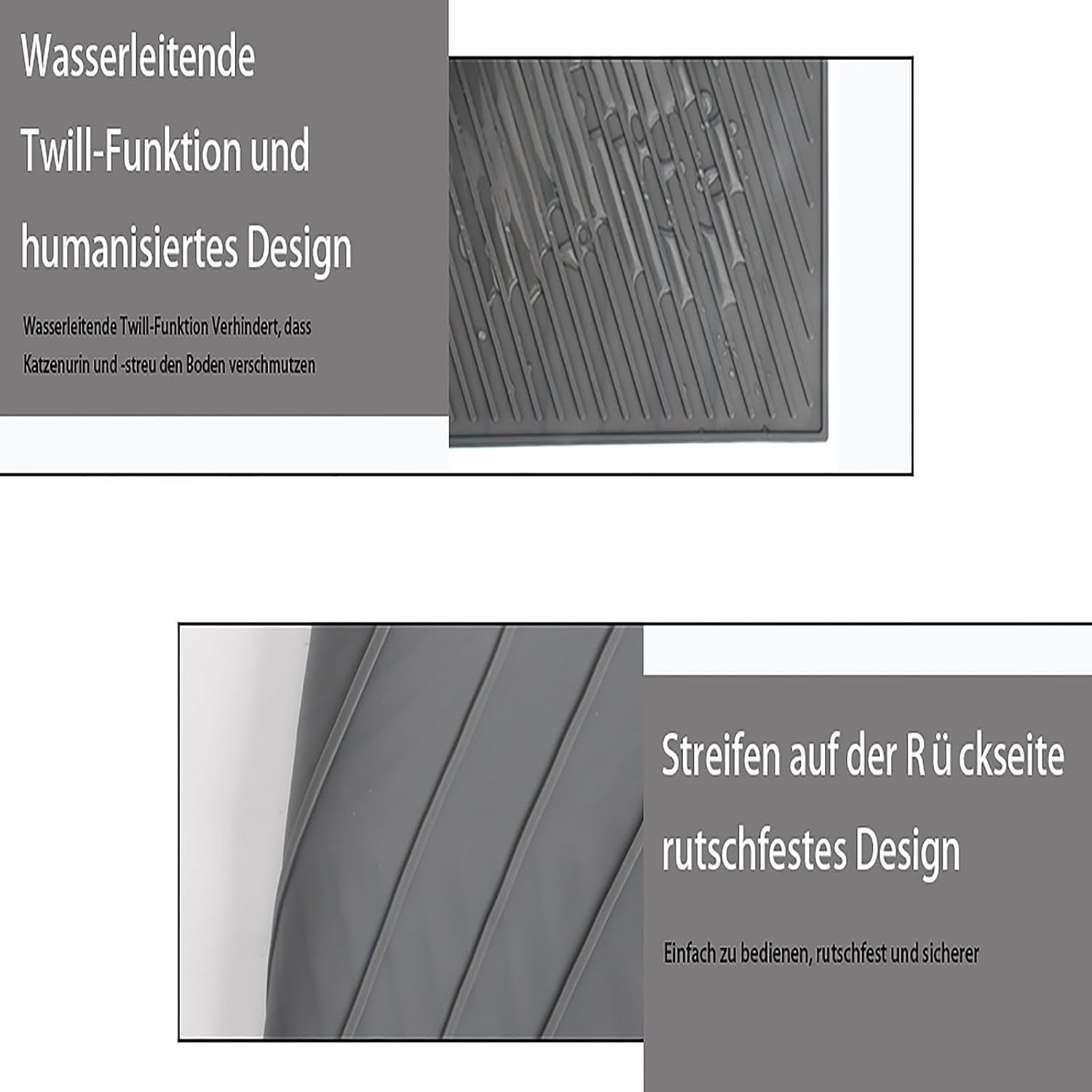 Cat Litter Mat, Cat Litter Mat, 41 X 51 Cm, Silicone Cat Mat, Waterproof Cat Litter Tray Mat, Cat Litter Box, Gift Cat Litter Scoop Made of Mesh, Easy to Clean (Grey) image number 1