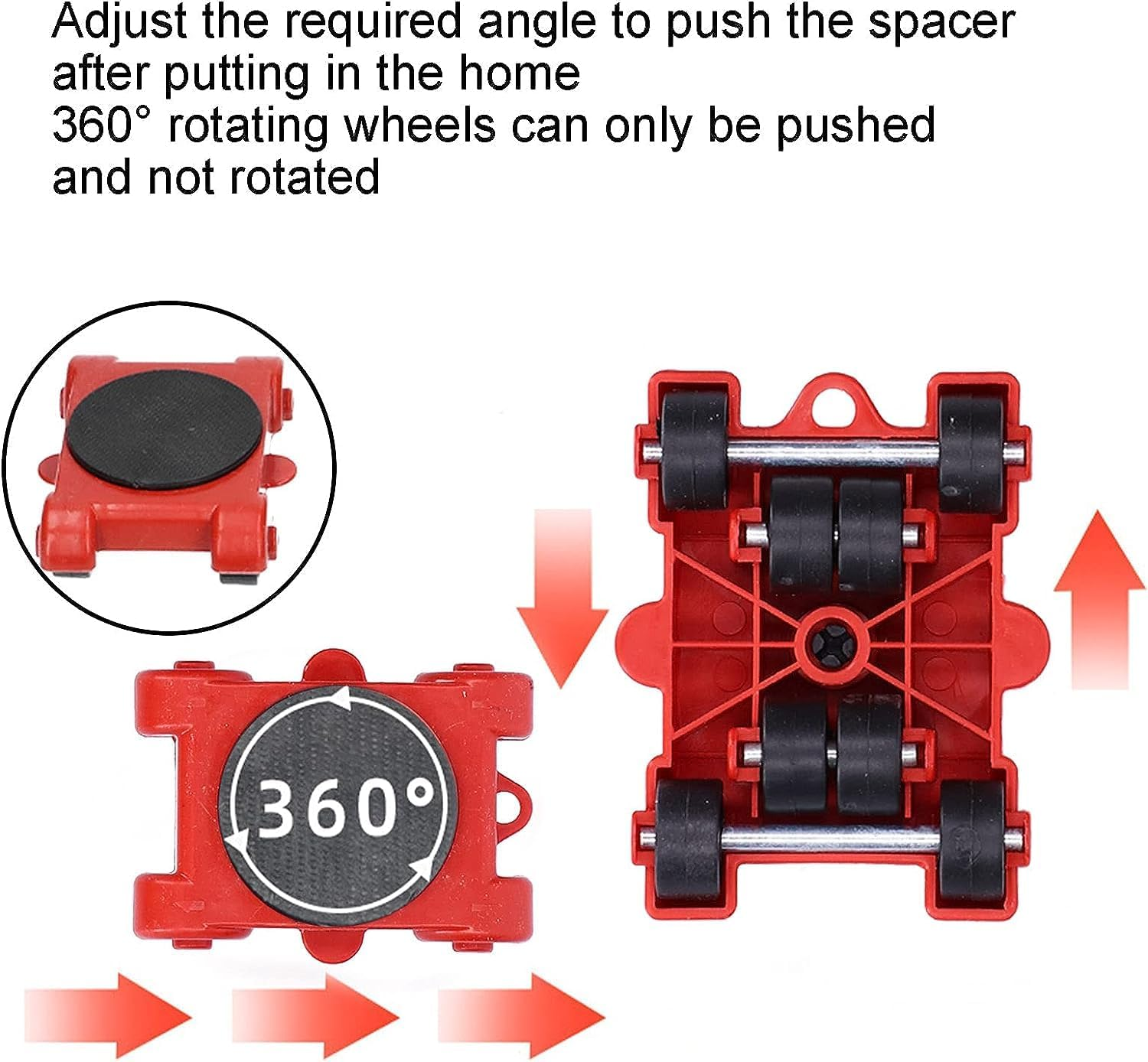 5Pcs Furniture Mover Lifter Tool Kit, Heavy Duty Furniture Lifter with 4 Sliders for Easy and Safe Moving Furniture Slides Kit Furniture Move Roller Tools for Sofas Couches Refrigerators image number 4