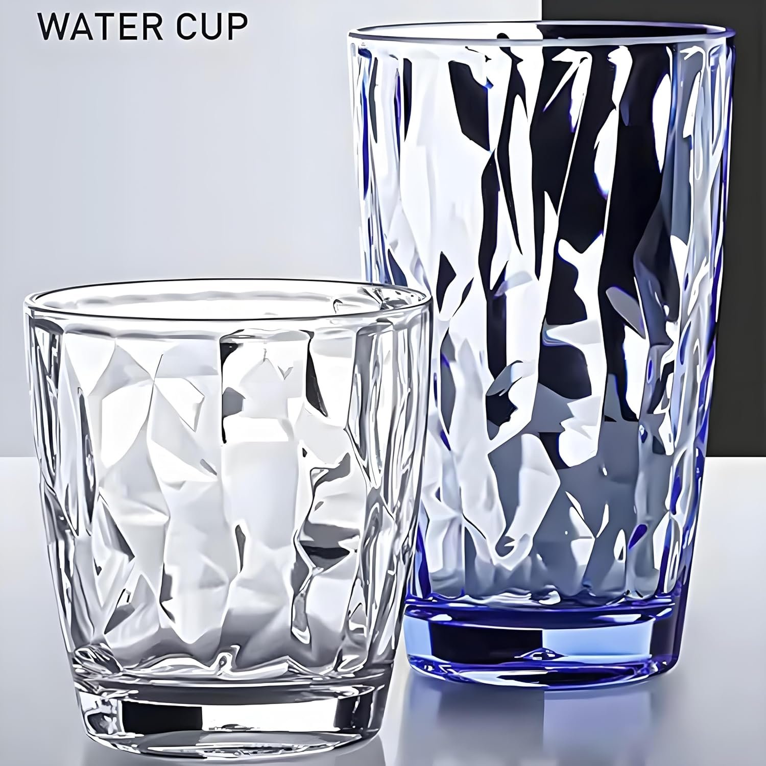 VEILEDGEM 15Oz Shatterproof Tritan Drinking Glasses Unbreakable Acrylic Glasses Drinkware BPA Free Hard Plastic Cups Reusable Kitchen Water Glasses Drinking Set of 8 (Blue) - 10 Oz 12 Pieces Blue image number 7