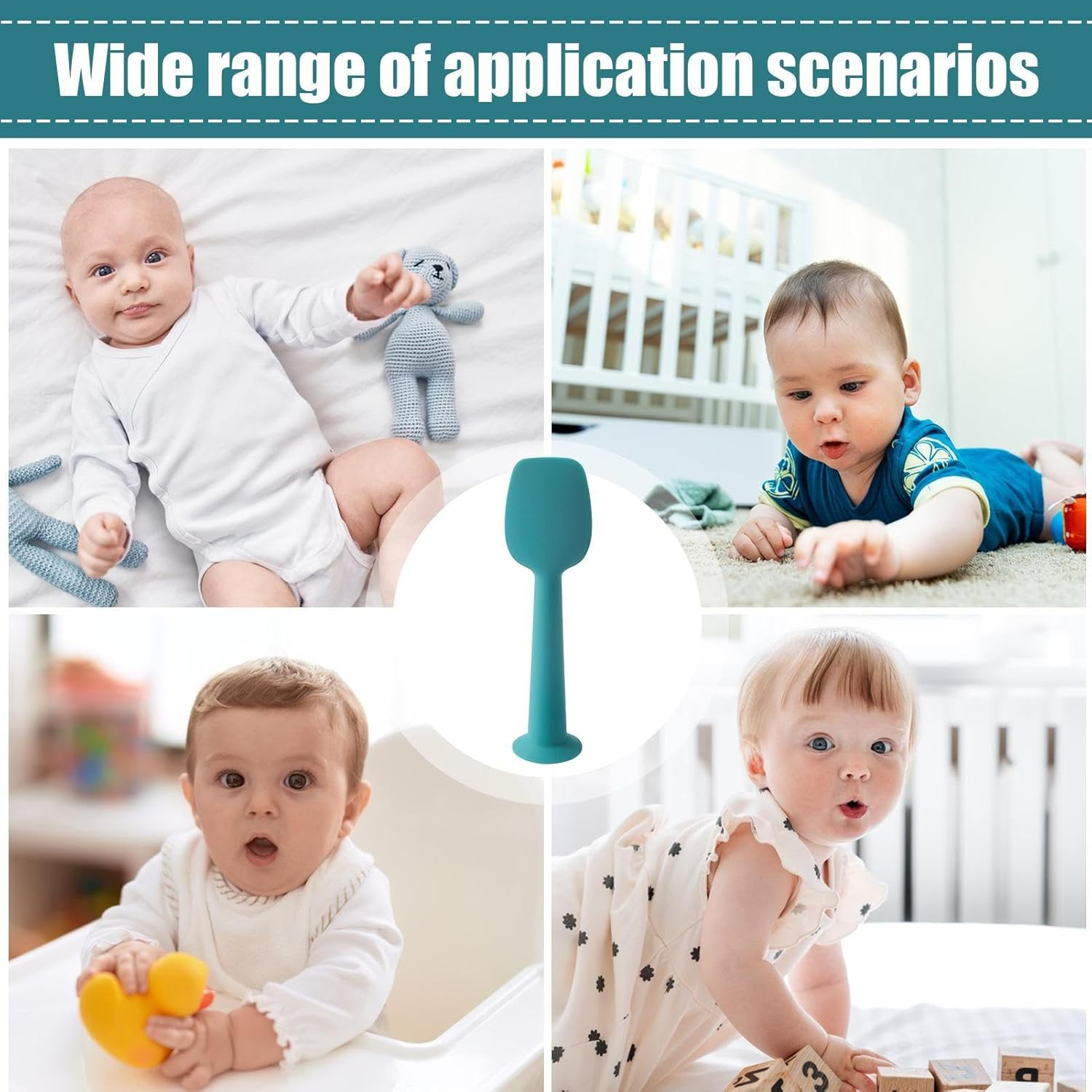 Baby Diaper Cream Spatula &ndash; Soft Silicone Rash Cream Applicator | Flexible Balm Tool for Travel, Daycare, Nursery, Bath Time, and Gentle Baby Skincare Application - Blue image number 5