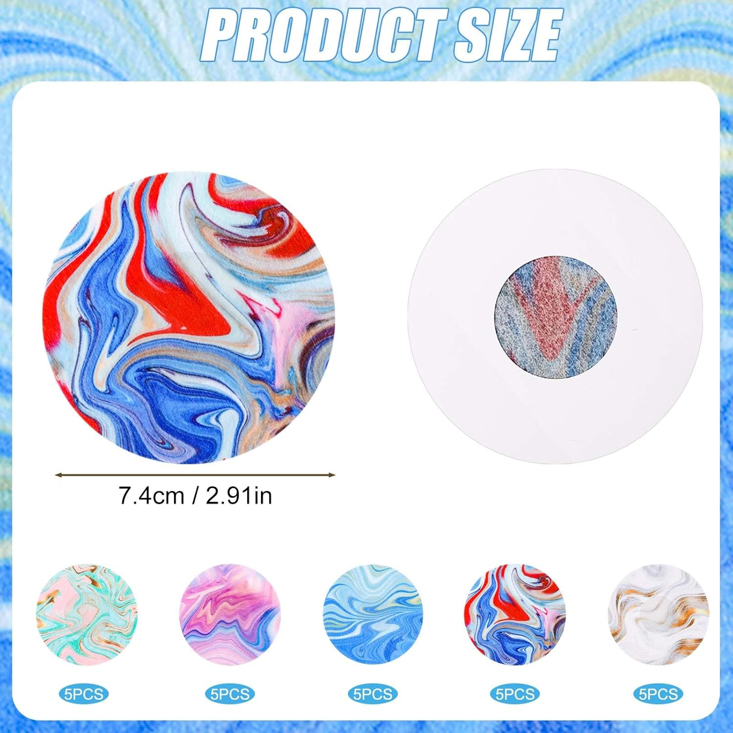 25Pcs Sensor Covers for Libre 2/3, Waterproof Adhesive Patches Blood Glucose Monitor Patch Sensor Stickers CGM Overpatch Tape Compatible with Libre (Marble Gradient, 5 Styles) image number 5