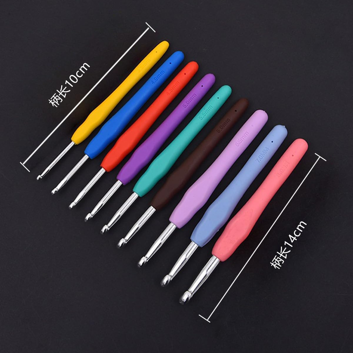 9 Pcs Crochet Kit,Non-Slip Crochet Hooks,Aluminum Crochet,Clover Crochet Hooks,Crochet Hooks Set, for Arthritic Hands,Beginner Knitting and Crochet Supplies,Easy to Use