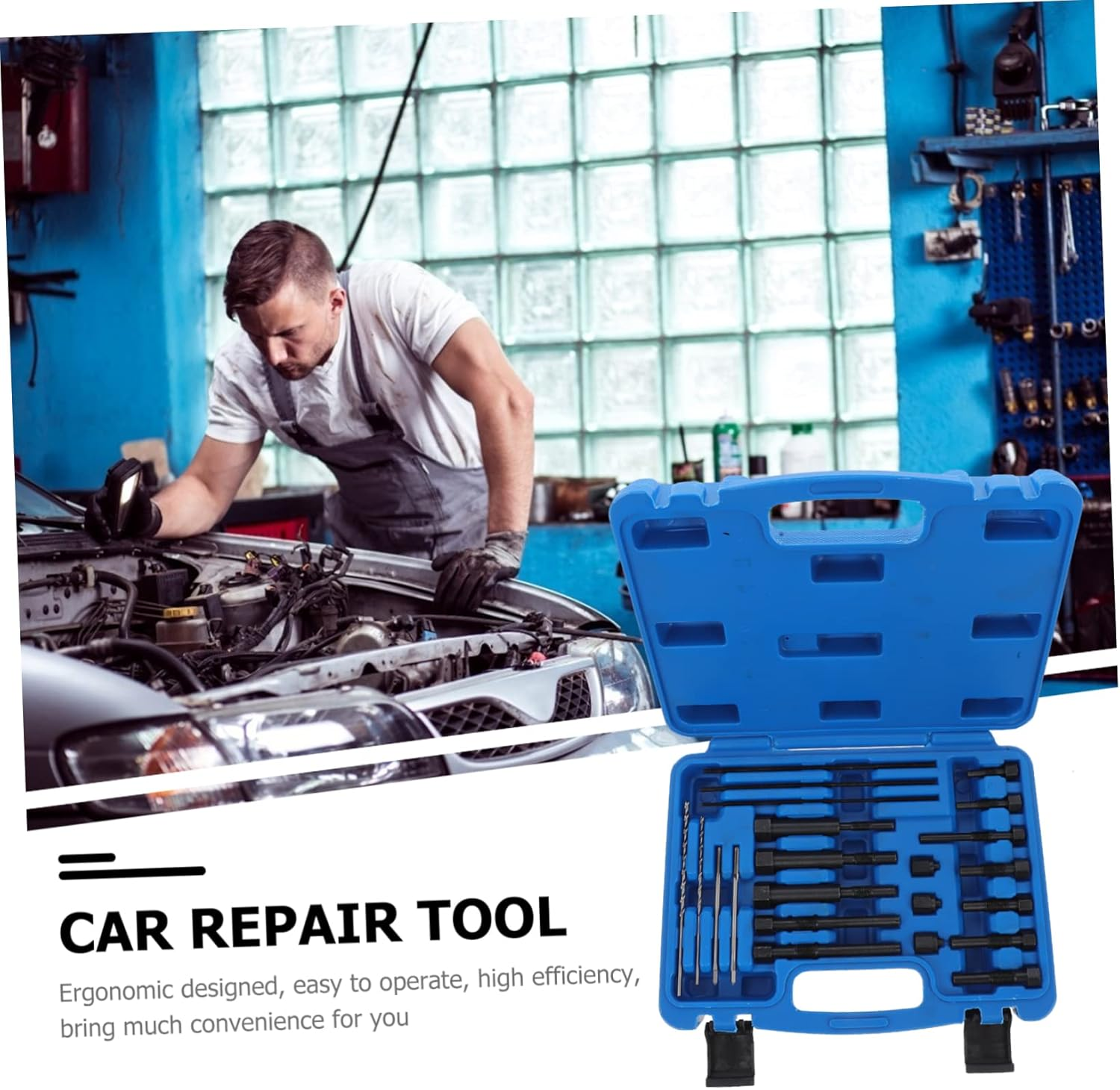 HEALEEP Car Glow Plug Extracting Tool Set 22Mm Auto Repair Puller for Broken Electrode Thread Removal Automotive Maintenance Equipment image number 2