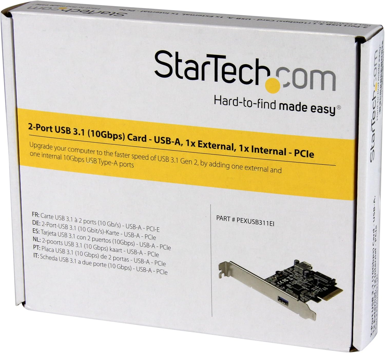 Startech.Com 2 Port USB 3.1 10Gbps Card with Type-A - PCI Express PEXUSB311EI image number 3