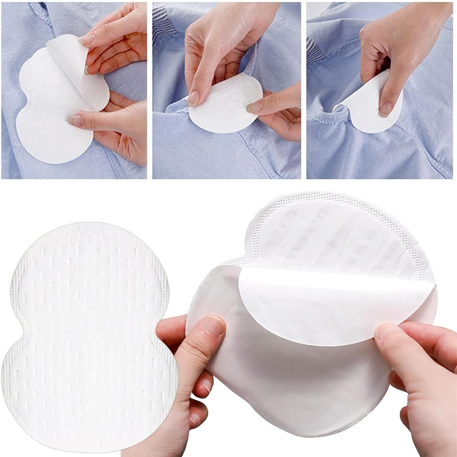 100 Pcs Underarm Sweat Pads, Self Adhesive Armpit Sweat Pads Shields Pads Disposable Sweat Absorbing Pads Perspiration Pads Sweat Patches Sweat Block for Women and Men image number 4