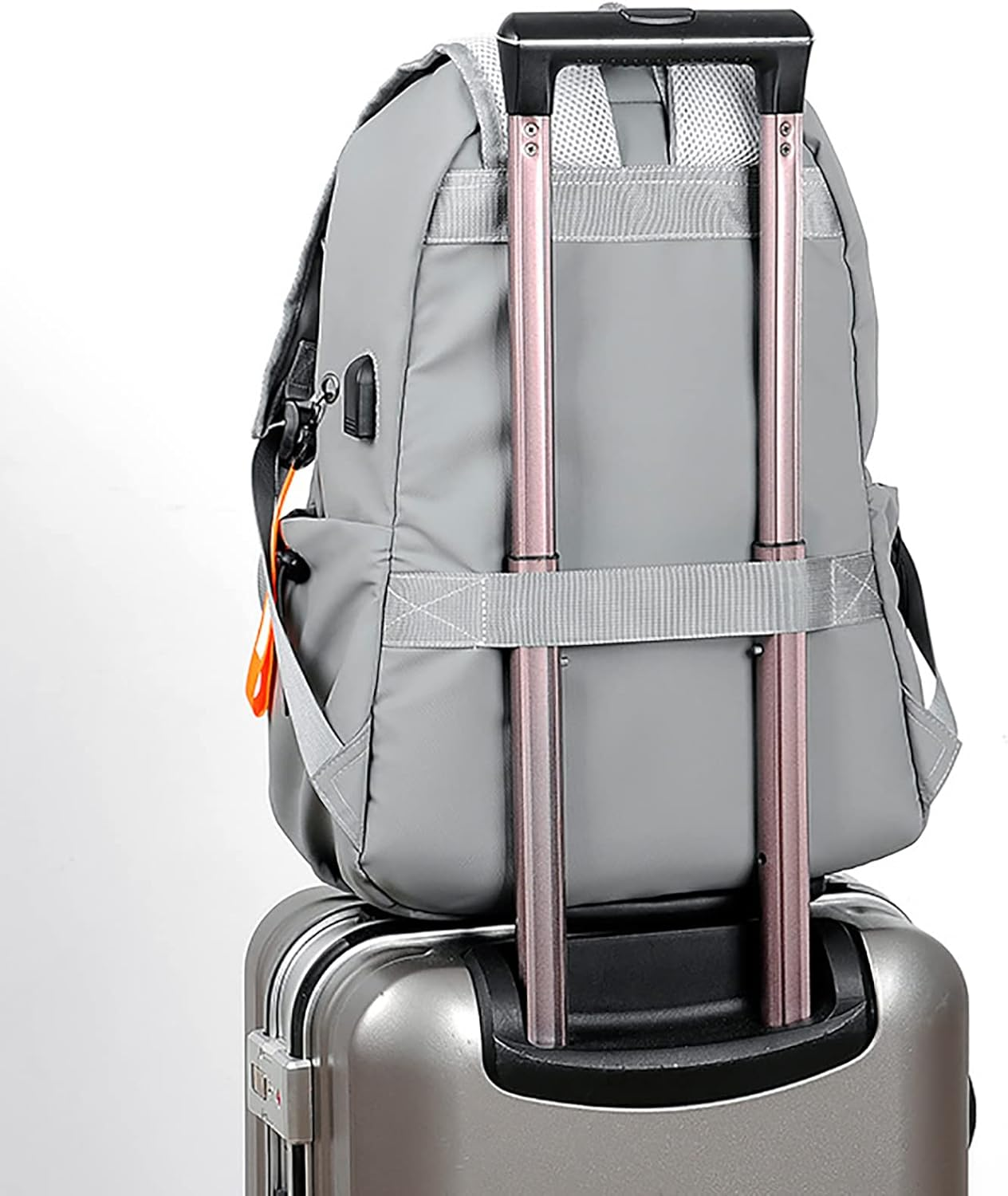 Laptop Backpack for Women Travel Backpack BAGSMART 15.6 Inch Computer Back Pack with USB Charging Port School Bookbag Grey