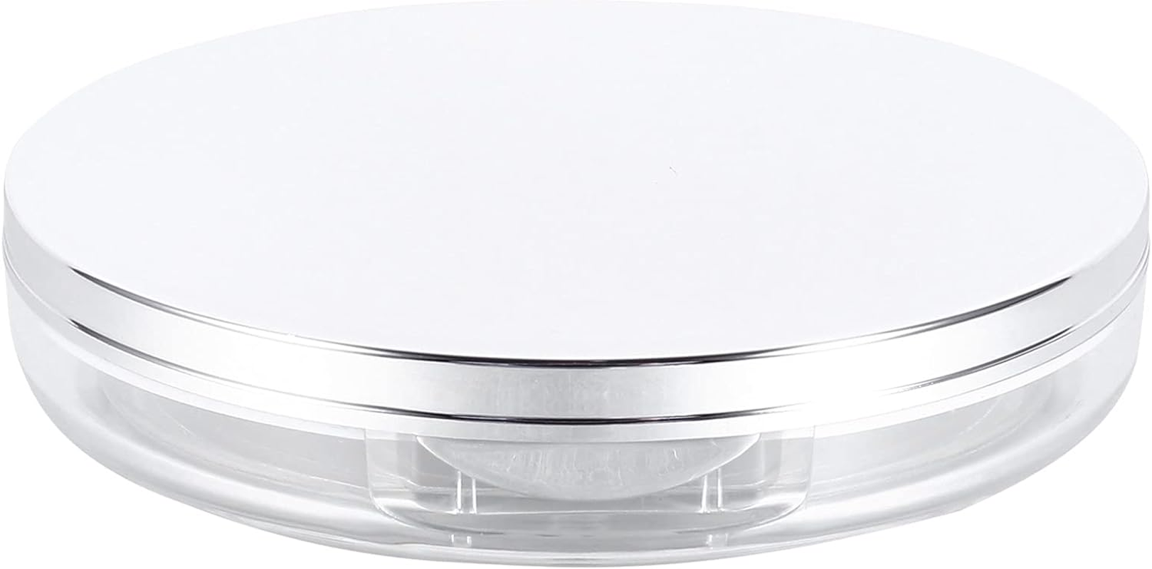 Minkissy Makeup Powder Puff 2Pcs Powder Compact Container, Plastic Empty Makeup Loose Powder Case with Puff and Elasticated Net Sifter Cushion Puff