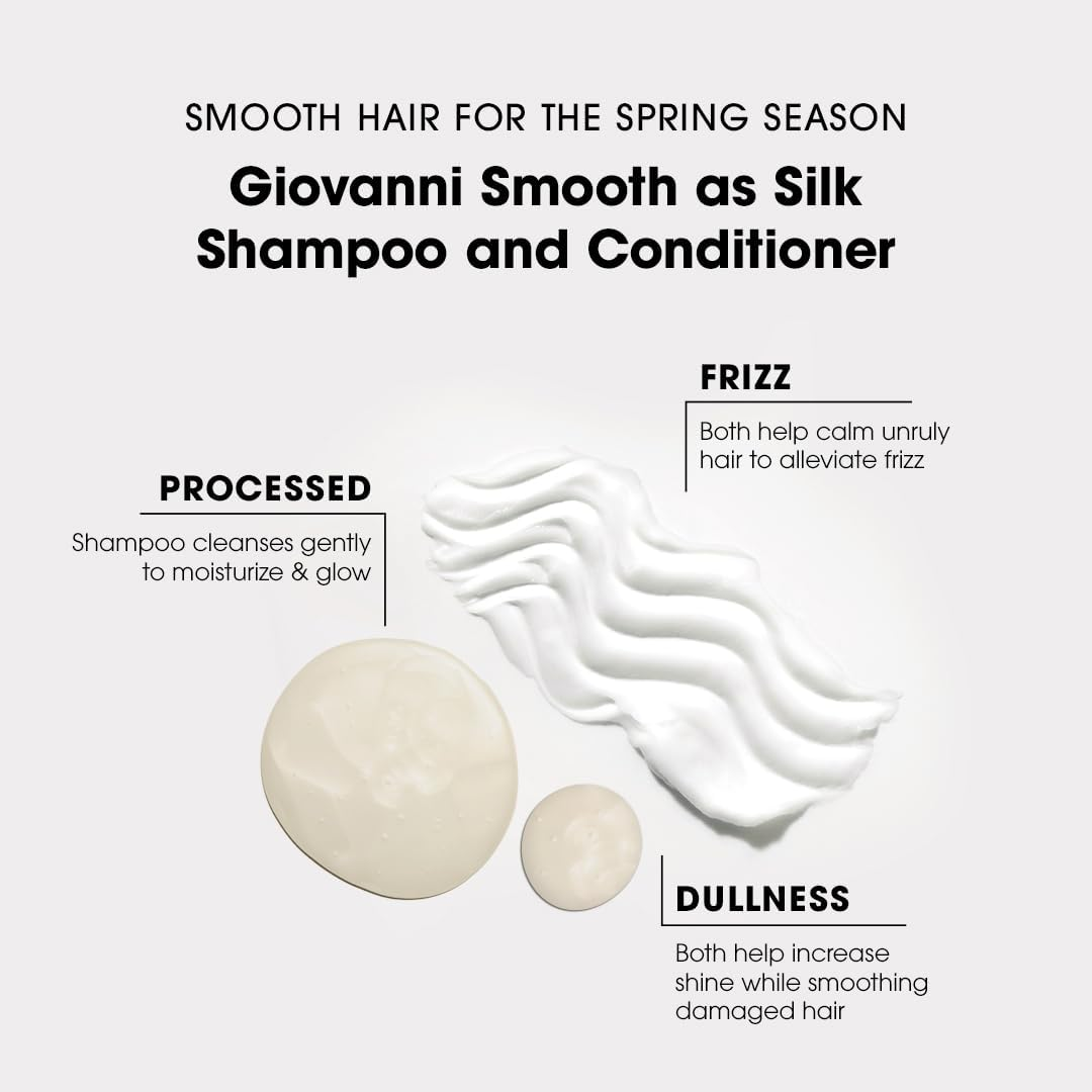 GIOVANNI Smooth as Silk Conditioner Conditioner, Moisture Hair Conditioner for Women & Men, Moisturizing with Natural Ingredients for Damaged Hair, Sulfate Free - 24 Fl Oz (Pack of 1) image number 6