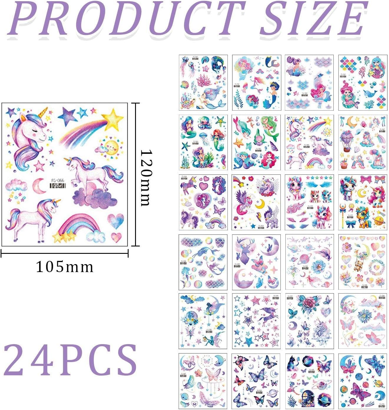 Pack of 24 Cartoon Tattoo Stickers, Children'S Barrel Face Stickers, Party Gifts, Creative Tattoo Stickers. image number 4