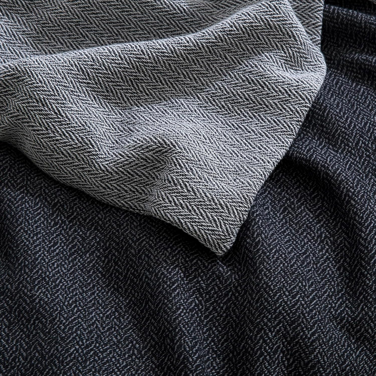 Dreamaker Herringbone 100% Cotton Quilt Cover Set Super King Bed - Luxurious Unique Texture Twill Weave Pattern & Breathable Soft Cotton Easy Care Machine Wash Doona Duvet Cover Set - Charcoal - Grey image number 6