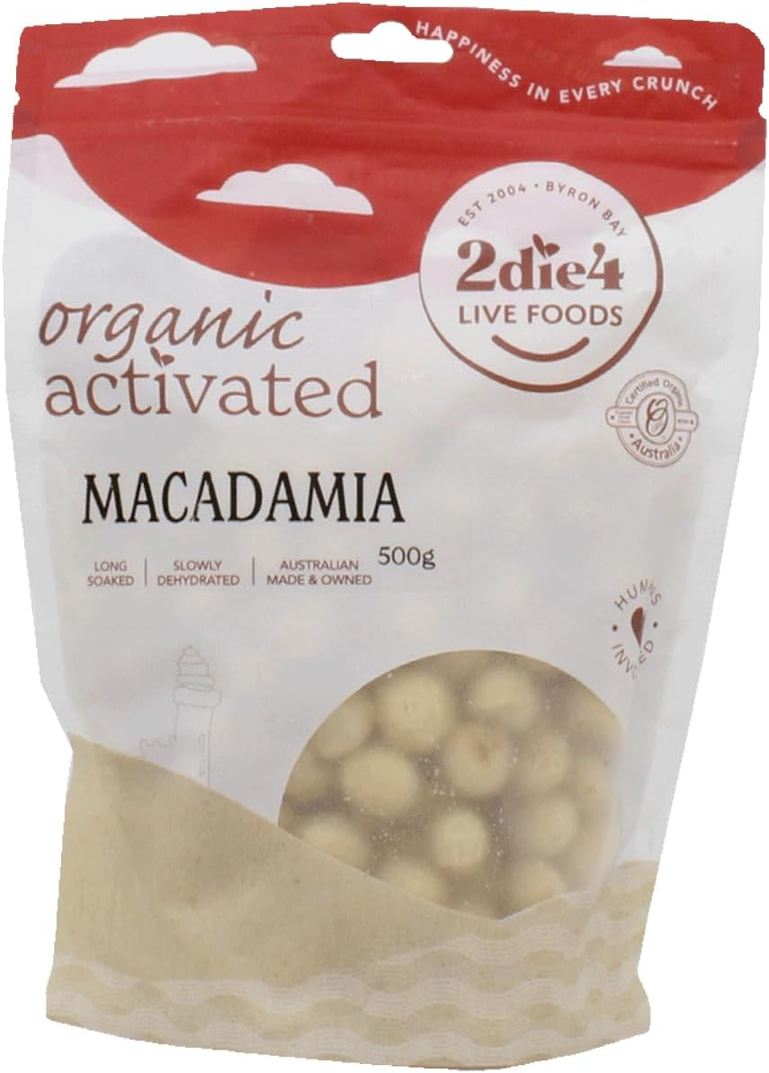 2Die4 Live Foods Activated Organic Macadamias 500G
