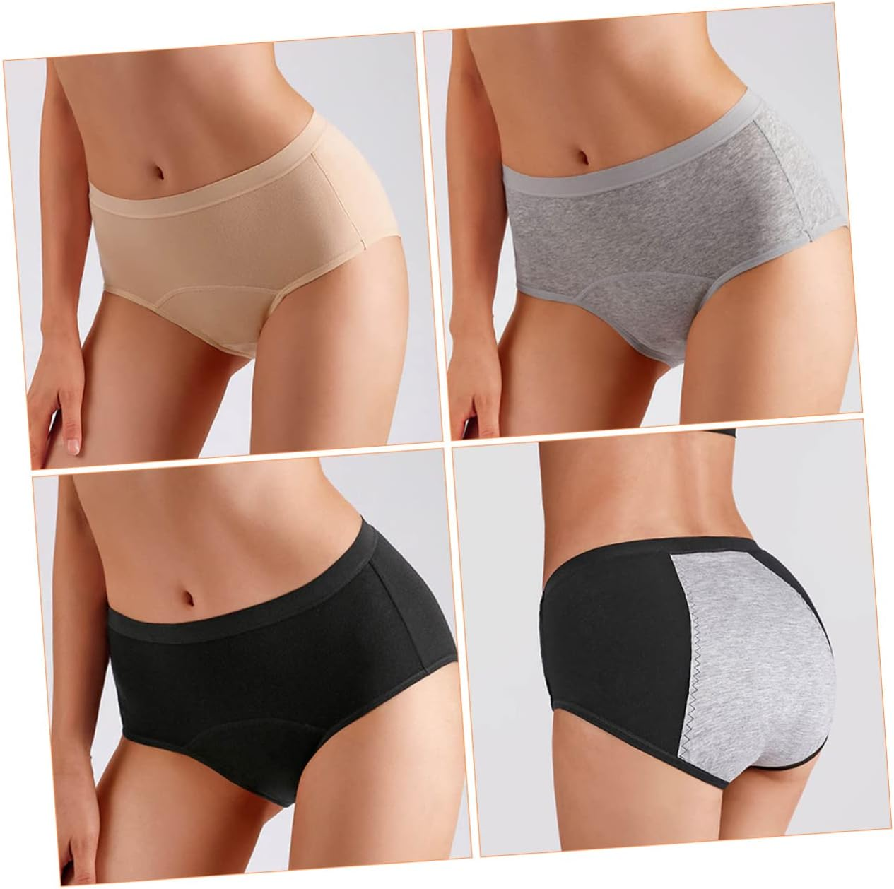 3Pcs Women'S High Waist Cotton Panties Leak Sanitary Underwear for Menstrual Comfort Breathable and Comfortable for Postpartum image number 3