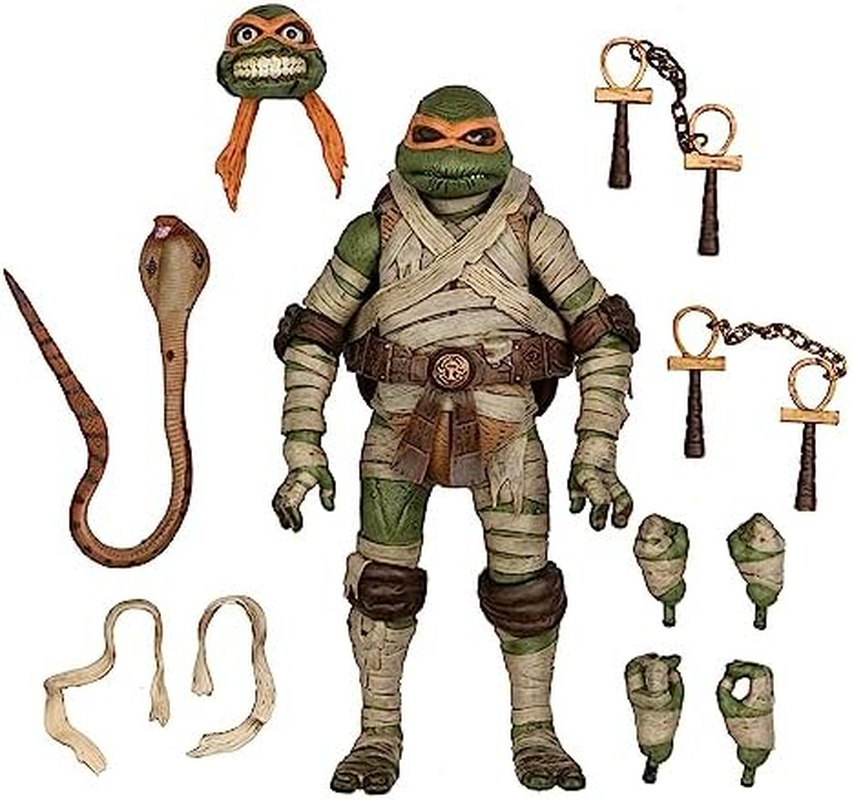 NECA Ultimate Michelangelo as the Mummy - 7" Action Figurine - Teenage Mutant Ninja Turtles X Universal Monsters - Collectibles