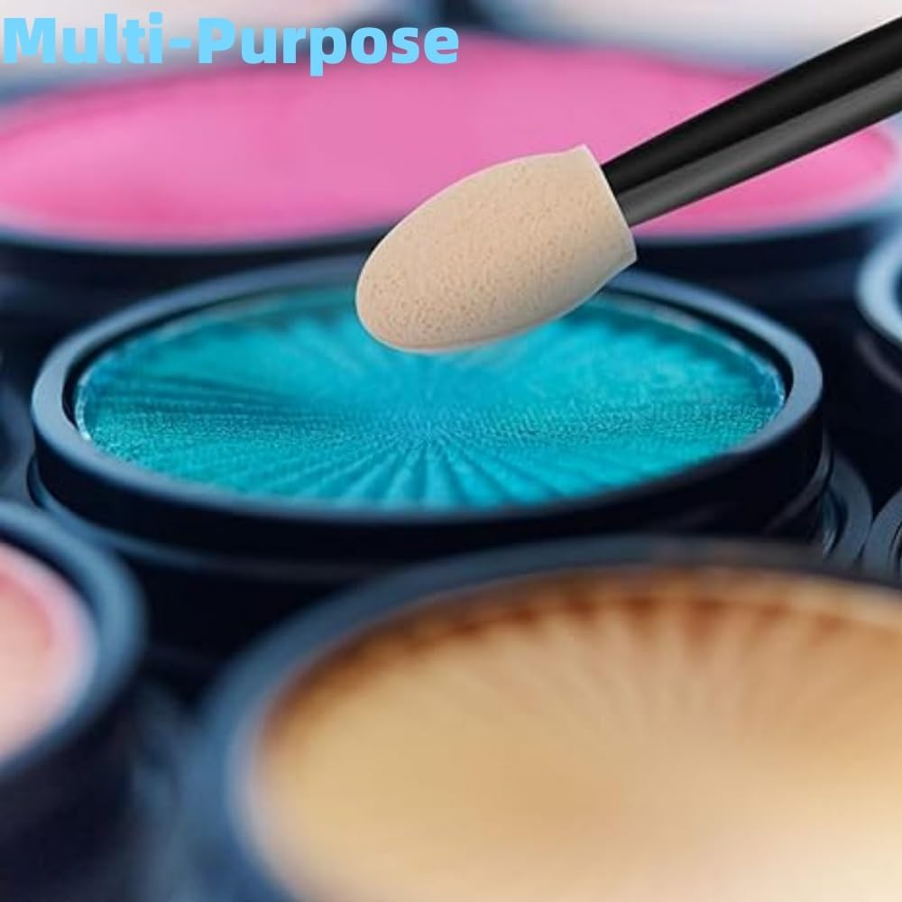 HIDOSNG 60 Pcs Black Eyeshadow Brush, Dual Sided Eye Shadow Sponge, Eye Makeup Applicators image number 1