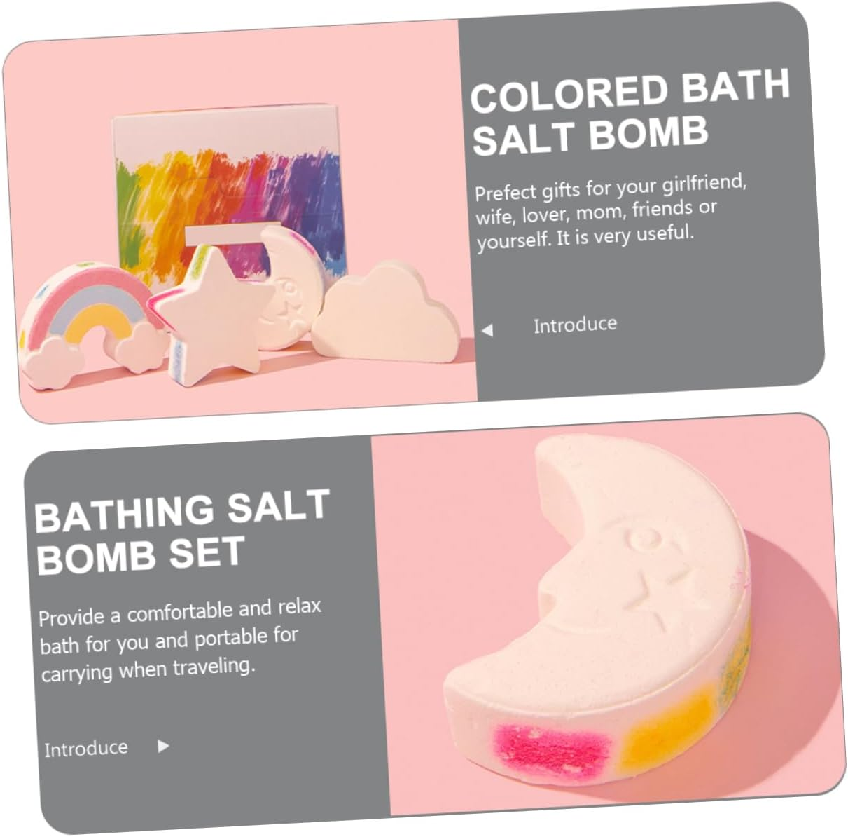 COOLHIYA 4Pcs Cute Bubble Making Bath Salt Bomb Portable Fragrance for Relaxing image number 2