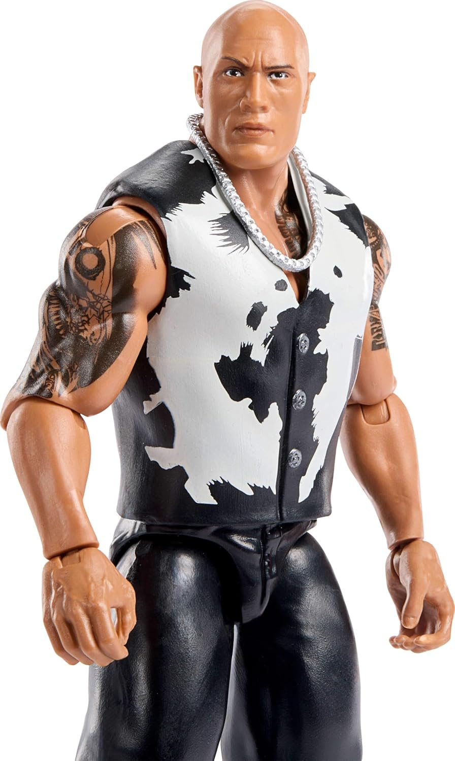 WWE the Rock Action Figure, Main Event Series #156, 6-Inch Collectible Superstar with 14 Articulation Points & Life-Like Look image number 2