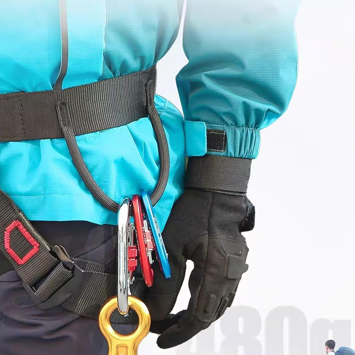 TRIWONDER Climbing Harnesses Protect Waist Safety Harness Wider Half Body Harness for Tree Climbing Expanding Training Rappelling Mountaineering - 03 Black image number 3