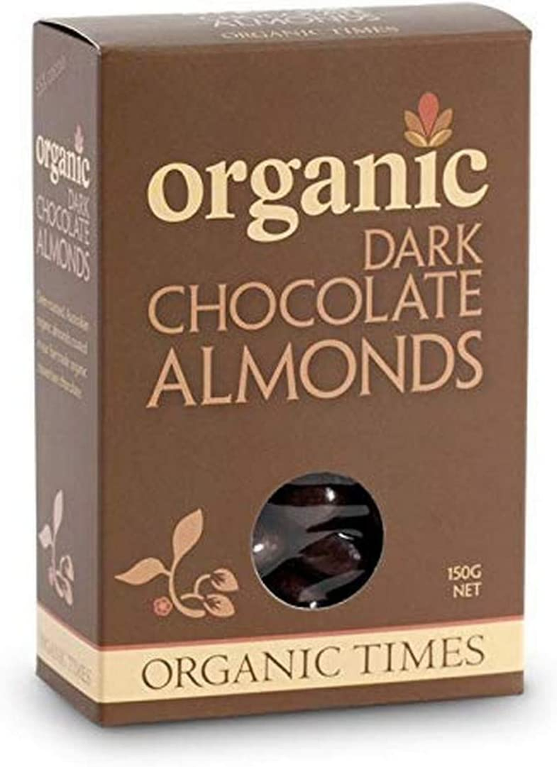Organic Times Organic Dark Chocolate Coated Almonds Packet, 150 G image number 1