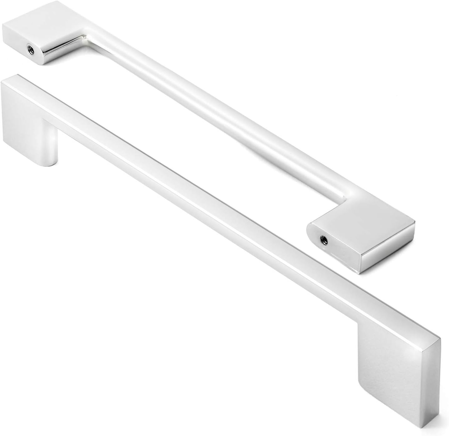 Cauldham Solid Kitchen Cabinet Pulls Handles (6-1/4" Hole Centers) - Modern Thin Profile Drawer/Door Hardware - Style M255, HW-PL-M255-160-CHR_10 image number 1