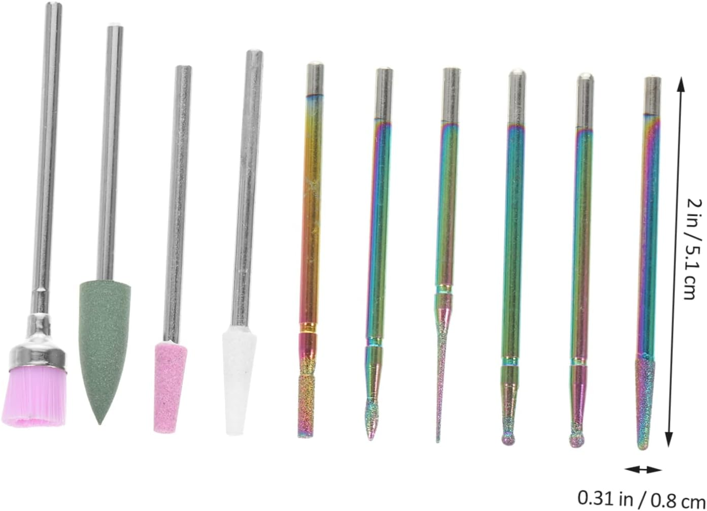 GANAZONO 10Pcs Nail Drill Bits Manicure Nail Drill Bits Professional for Polish Removal