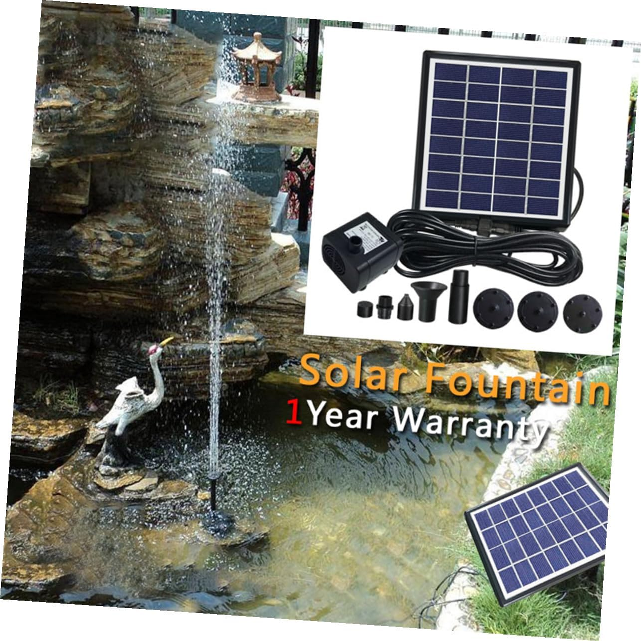 Bestonzon Solar Floating Fountain Pump Solar Powered Aerator for Garden Fish Tank Outdoor Water Circulation Oxygenation Decorative Pool Feature